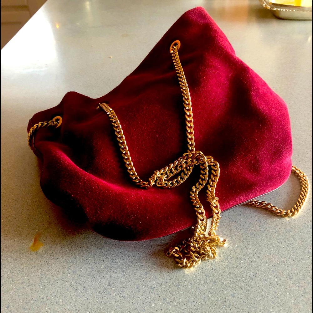 Unitalla Burgandy Leather Shoulder Bag